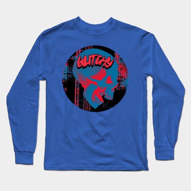 Glitchy Graphic Long Sleeve T-Shirt by CTJFDesigns